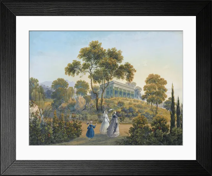 Framed Print : View of Miskhor, ca 1842. Artist: Bossoli, Carlo (1815-1884) Framed Print : View of Miskhor, ca 1842. Artist: Bossoli, Carlo (1815-1884)