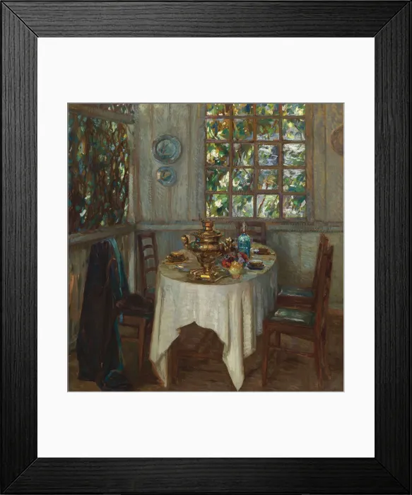 Framed Print : Interior with samovar, 1914. Artist: Zhukovsky, Stanislav Yulianovich (1873-1944) Framed Print : Interior with samovar, 1914. Artist: Zhukovsky, Stanislav Yulianovich (1873-1944)