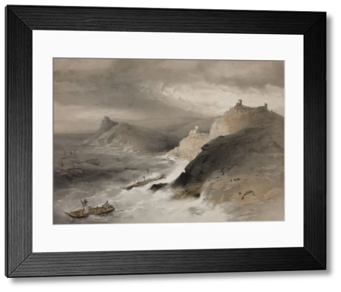Framed Print : Storm in the Balaklava Bay on 14th of November 1854, 1855. Artist: Simpson, William (1832-1898) Framed Print : Storm in the Balaklava Bay on 14th of November 1854, 1855. Artist: Simpson, William (1832-1898)