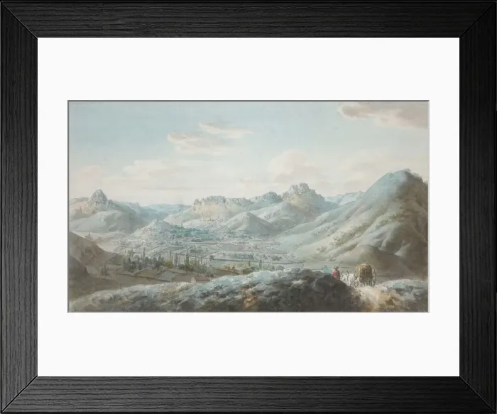 Framed Print : View of the Taraktash Mountain Range In Crimean Mountains, 1810s. Artist: Geissler, Christian Gottfried Heinrich (1770-1844) Framed Print : View of the Taraktash Mountain Range In Crimean Mountains, 1810s. Artist: Geissler, Christian Gottfried Heinrich (1770-1844)