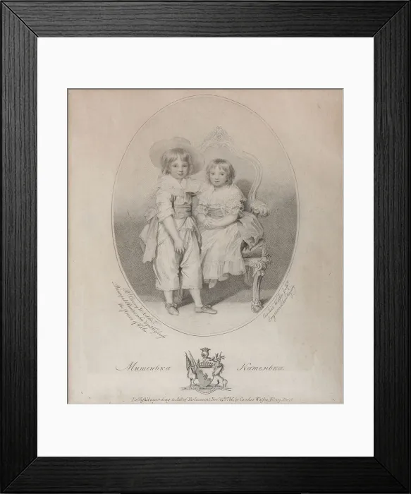 Framed Print : Portrait of Count Mikhail Semyonovich Vorontsov (1782-1856) and Countess Ekaterina Semyonovna Voront Artist: Watson, Caroline (1760-1814)
