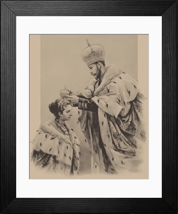 Framed Print : The Coronation of Empress Alexandra Fyorodovna, 1899. Artist: Samokish-Sudkovskaya, Elena Petrovna (1863-1924) Framed Print : The Coronation of Empress Alexandra Fyorodovna, 1899. Artist: Samokish-Sudkovskaya, Elena Petrovna (1863-1924)