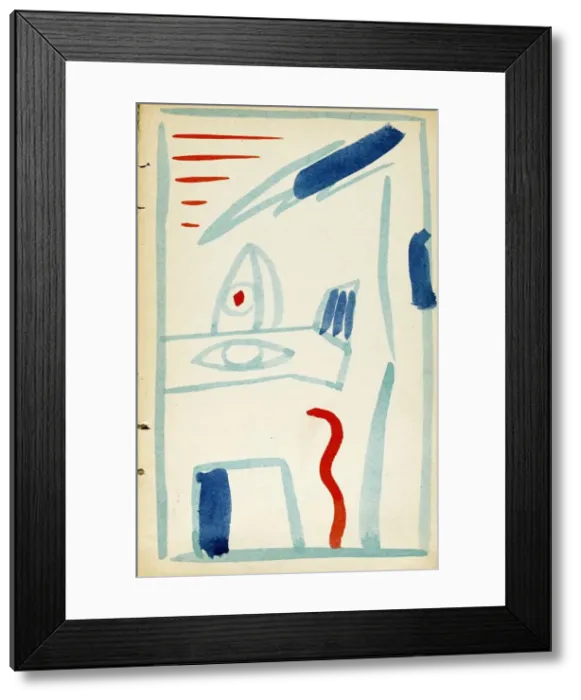 Framed Print : Illustration for The Mares milk by David Burlyuk and others, 1914. Artist: Burliuk, Vladimir Davidovich (1886-1917) Framed Print : Illustration for The Mares milk by David Burlyuk and others, 1914. Artist: Burliuk, Vladimir Davidovich (1886-1917)