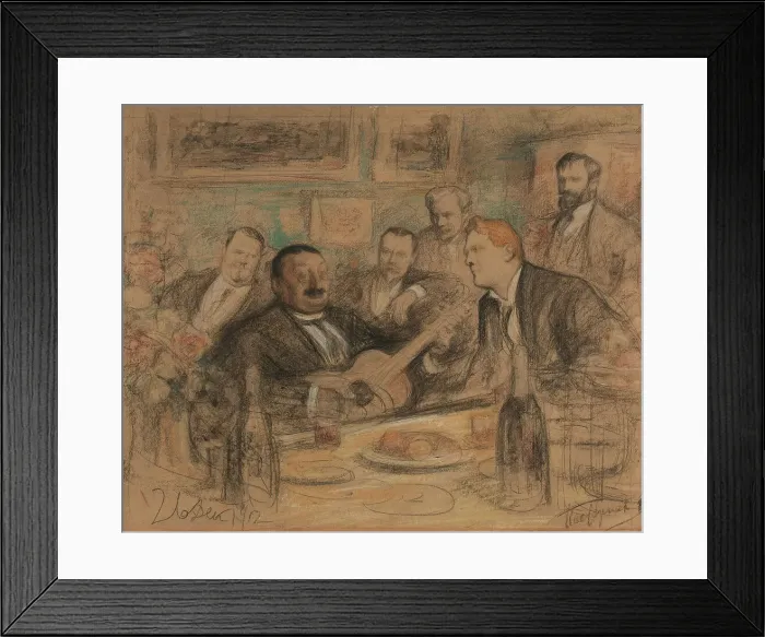 Framed Print : Konstantin Korovins name day party, 1912. Artist: Pasternak, Leonid Osipovich (1862-1945) Framed Print : Konstantin Korovins name day party, 1912. Artist: Pasternak, Leonid Osipovich (1862-1945)