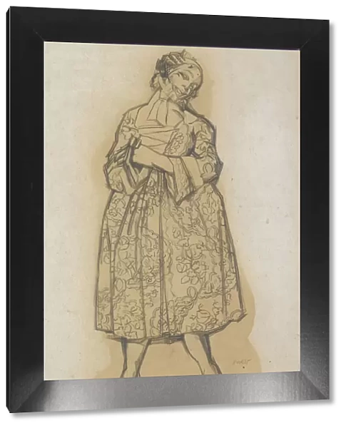 Costume design for the ballet Les femmes de bonne humeur (The Good-Humoured Ladies), 1917. Artist: Bakst, Leon (1866-1924)