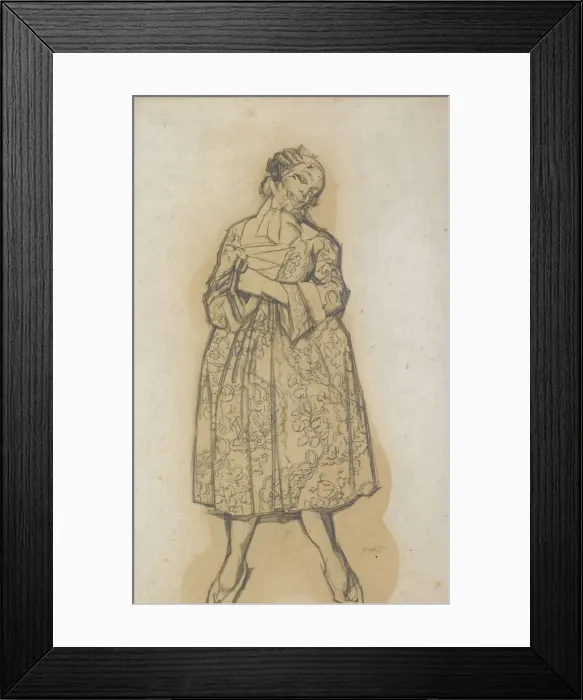 Framed Print : Costume design for the ballet Les femmes de bonne humeur (The Good-Humoured Ladies), 1917. Artist: Bakst, Leon (1866-1924) Framed Print : Costume design for the ballet Les femmes de bonne humeur (The Good-Humoured Ladies), 1917. Artist: Bakst, Leon (1866-1924)