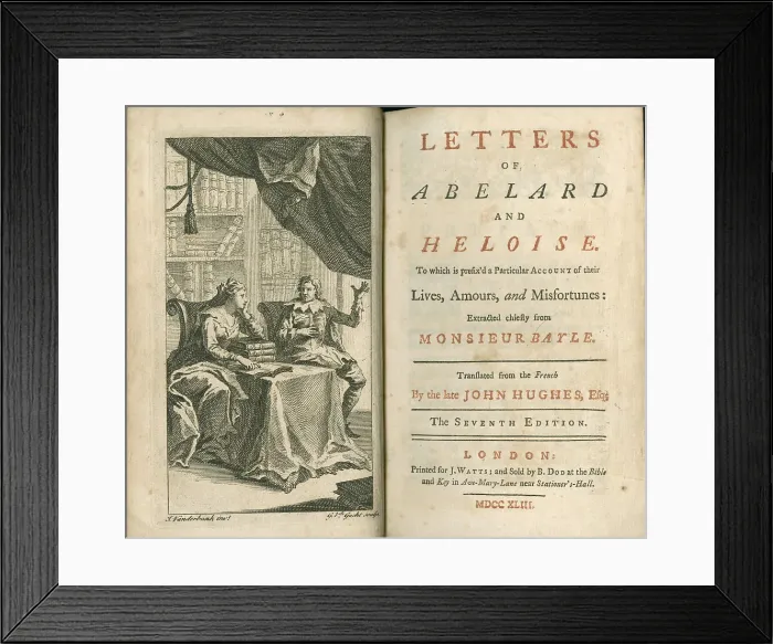 Framed Print : Letters of Abelard and Heloise, 1743. Artist: Anonymous Framed Print : Letters of Abelard and Heloise, 1743. Artist: Anonymous