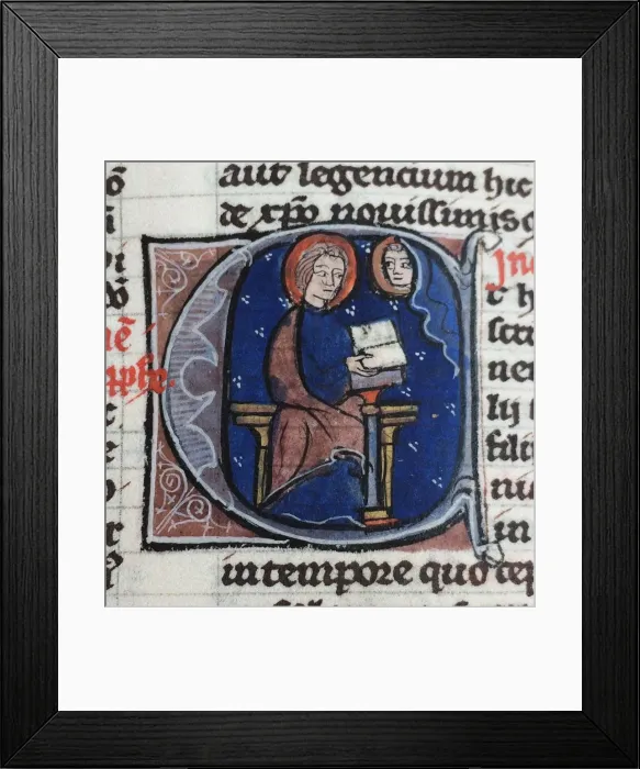 Framed Print : I m reading the Letters of Abelard and Heloise. From the Bible moralisee, 13th century. Artist: Anonymous