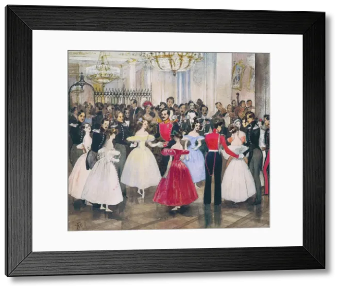 Framed Print : The Ball in the House of Princess Maria Baryatinskaya, 1830s. Artist: Gagarin, Grigori Grigorievich (1810-1893) Framed Print : The Ball in the House of Princess Maria Baryatinskaya, 1830s. Artist: Gagarin, Grigori Grigorievich (1810-1893)