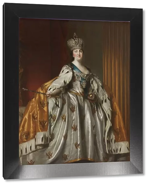 Portrait of Empress Catherine II (1729-1796) in Her Coronation Robes, after 1762. Artist: Erichsen, Vigilius (1722-1782)