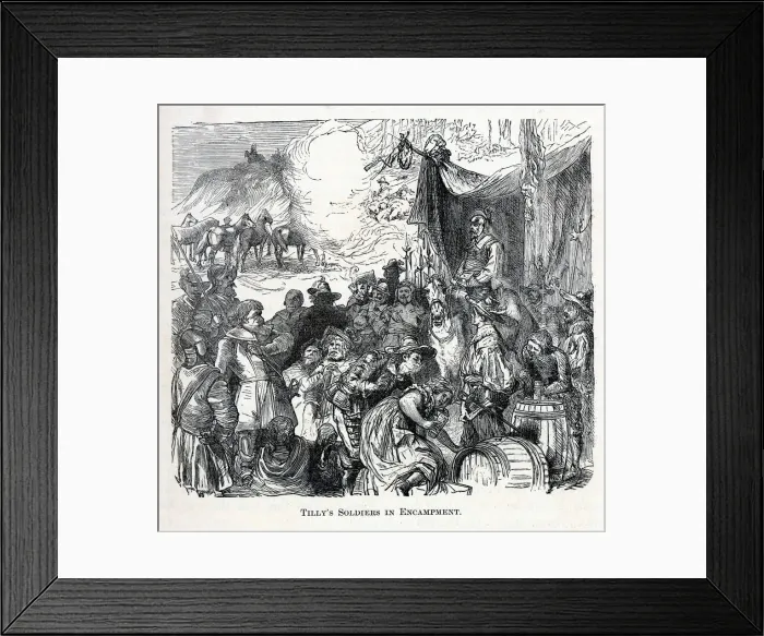 Framed Print : Tillys Soldiers in Encampment, 1882. Artist: Anonymous Framed Print : Tillys Soldiers in Encampment, 1882. Artist: Anonymous