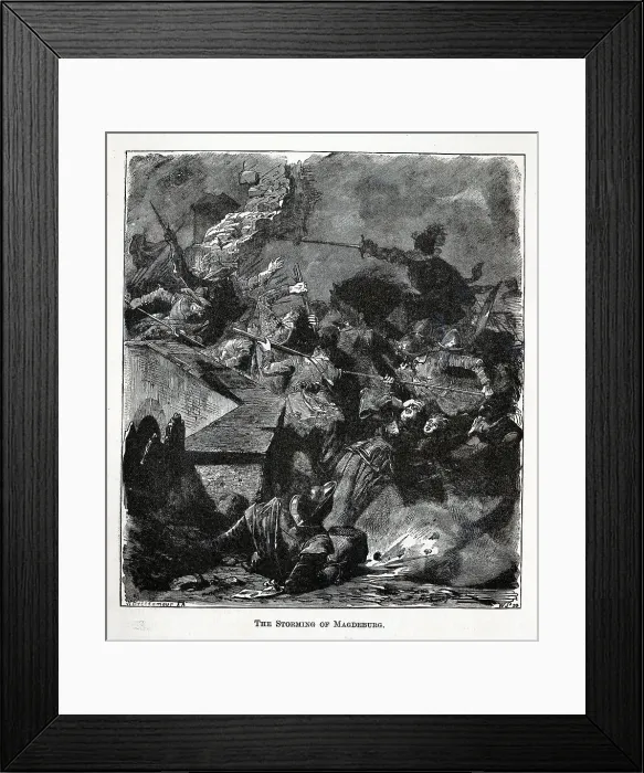 Framed Print : The Storming of Magdeburg, 1882. Artist: Brend amour, Richard (1831-1915) Framed Print : The Storming of Magdeburg, 1882. Artist: Brend amour, Richard (1831-1915)