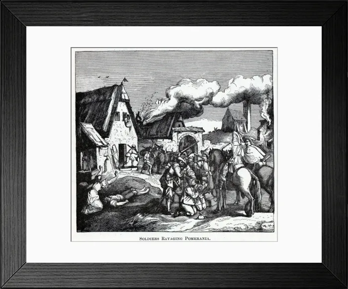 Framed Print : Soldiers Ravaging Pomerania, 1882. Artist: Anonymous Framed Print : Soldiers Ravaging Pomerania, 1882. Artist: Anonymous