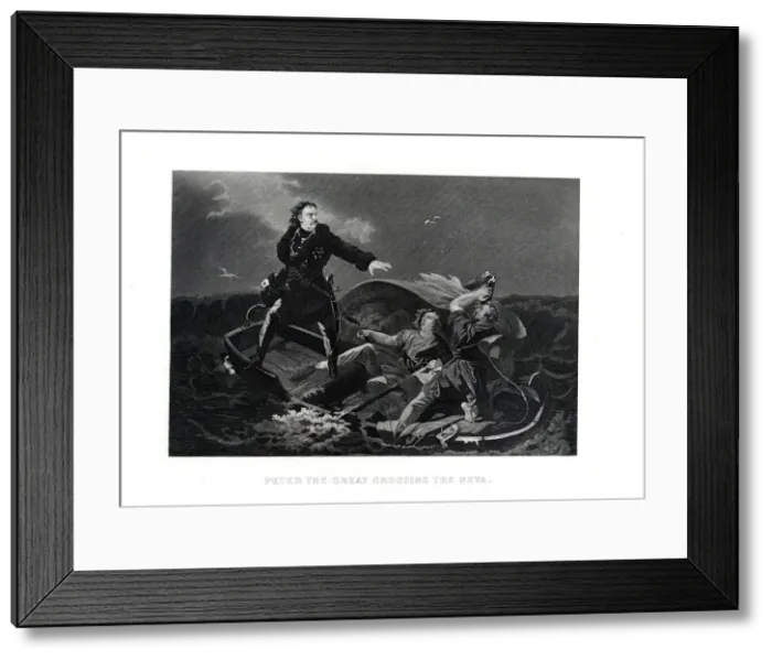 Framed Print : Peter the Great crossing the Neva, 1882. Artist: Anonymous Framed Print : Peter the Great crossing the Neva, 1882. Artist: Anonymous