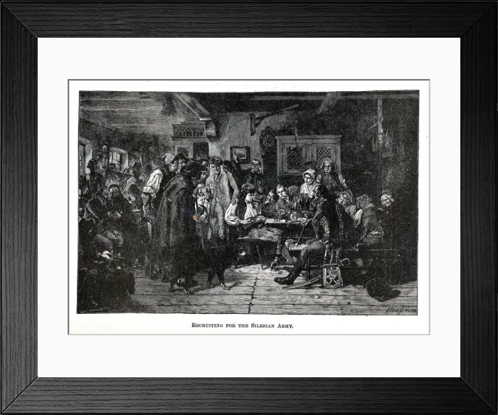 Framed Print : Recruiting for the Silesian Army, 1882. Artist: Hiddemann, Friedrich (1829-1892) Framed Print : Recruiting for the Silesian Army, 1882. Artist: Hiddemann, Friedrich (1829-1892)