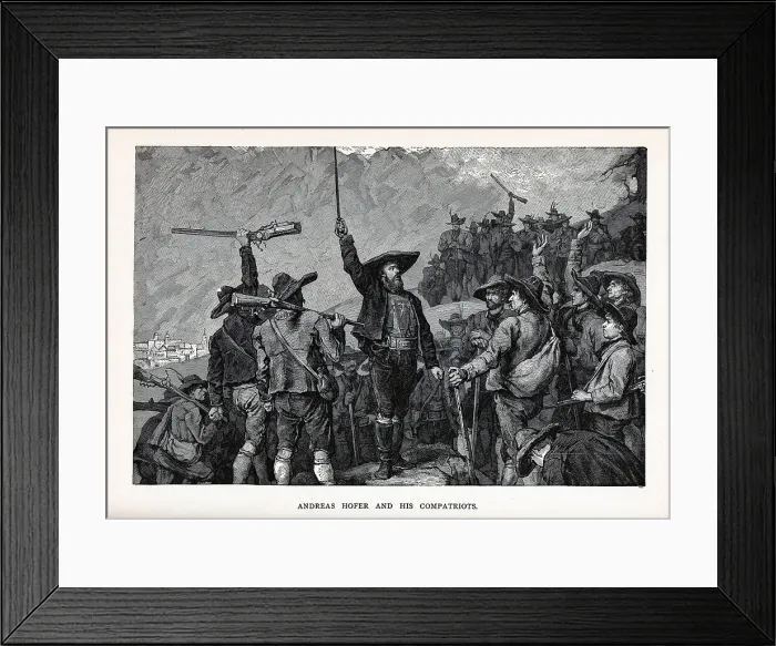 Framed Print : Andreas Hofer and his Compatriots, 1882. Artist: Anonymous Framed Print : Andreas Hofer and his Compatriots, 1882. Artist: Anonymous
