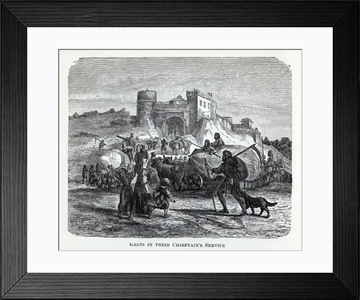 Framed Print : Celts in their chieftains service, 1882. Artist: Anonymous Framed Print : Celts in their chieftains service, 1882. Artist: Anonymous