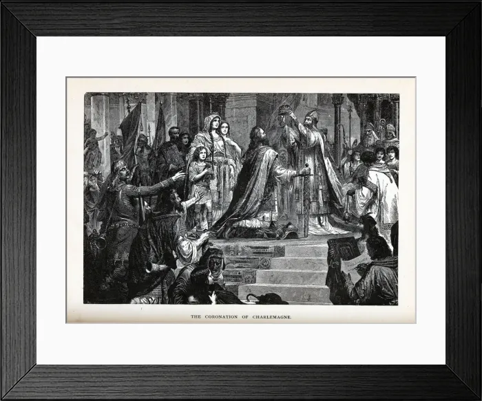Framed Print : The Coronation of Charlemagne, 1882. Artist: Anonymous Framed Print : The Coronation of Charlemagne, 1882. Artist: Anonymous