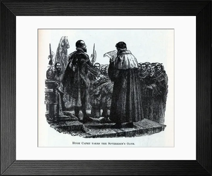 Framed Print : Hugh Capet takes the Sovereigns Oath, 1882. Artist: Anonymous Framed Print : Hugh Capet takes the Sovereigns Oath, 1882. Artist: Anonymous