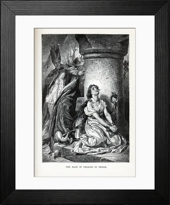 Framed Print : The Maid of Orleans in Prison, 1882. Artist: Anonymous Framed Print : The Maid of Orleans in Prison, 1882. Artist: Anonymous