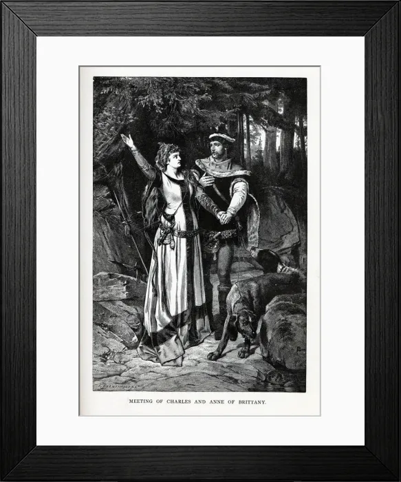 Framed Print : Meeting of Charles and Anne of Brittany, 1882. Artist: Brend amour, Richard (1831-1915) Framed Print : Meeting of Charles and Anne of Brittany, 1882. Artist: Brend amour, Richard (1831-1915)
