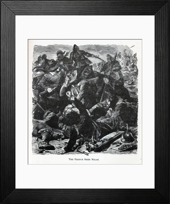 Framed Print : The French Seize Milan, 1882. Artist: Anonymous Framed Print : The French Seize Milan, 1882. Artist: Anonymous