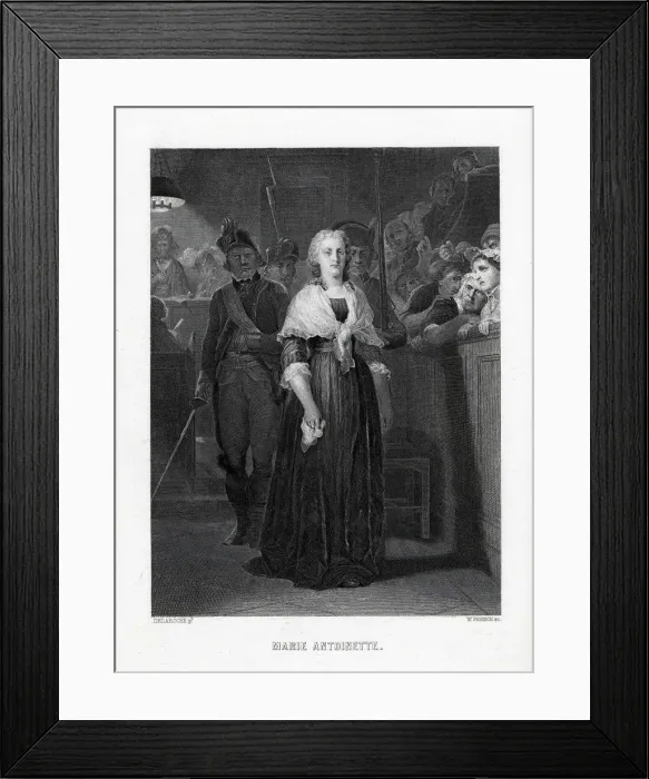 Framed Print : Marie Antoinette Leaving Convention After Sentence, 1882. Artist: Anonymous Framed Print : Marie Antoinette Leaving Convention After Sentence, 1882. Artist: Anonymous
