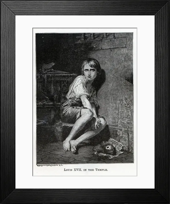 Framed Print : Louis XVII in the Temple, 1882. Artist: Oertel, Kaspar (1840-?) Framed Print : Louis XVII in the Temple, 1882. Artist: Oertel, Kaspar (1840-?)