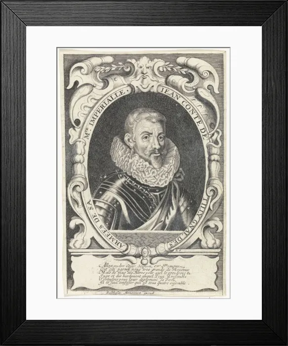 Framed Print : Portrait of Johann Tserclaes, Count of Tilly. Artist: Spirinx, Louis (1596-1669) Framed Print : Portrait of Johann Tserclaes, Count of Tilly. Artist: Spirinx, Louis (1596-1669)