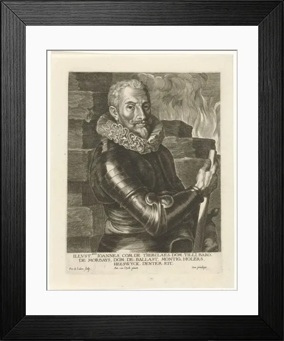Framed Print : Portrait of Johann Tserclaes, Count of Tilly. Artist: Jode, Pieter I, de (1570-1634) Framed Print : Portrait of Johann Tserclaes, Count of Tilly. Artist: Jode, Pieter I, de (1570-1634)