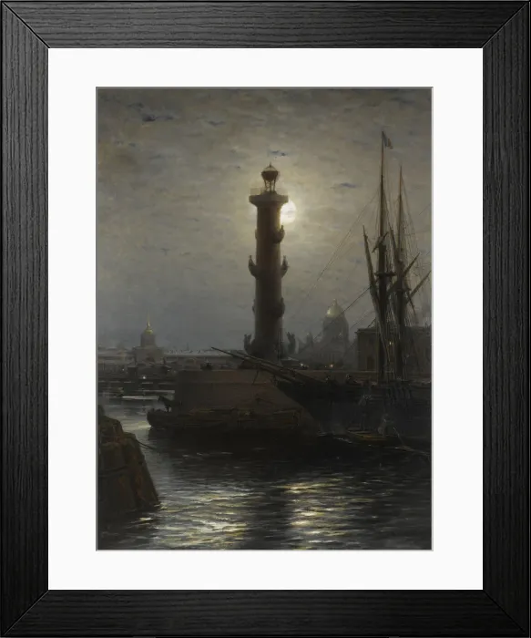 Framed Print : The Rostral Column near the Stock Exchange in St. Petersburg, 1878. Artist: Bogolyubov, Alexei Petrovich (1824-1896) Framed Print : The Rostral Column near the Stock Exchange in St. Petersburg, 1878. Artist: Bogolyubov, Alexei Petrovich (1824-1896)