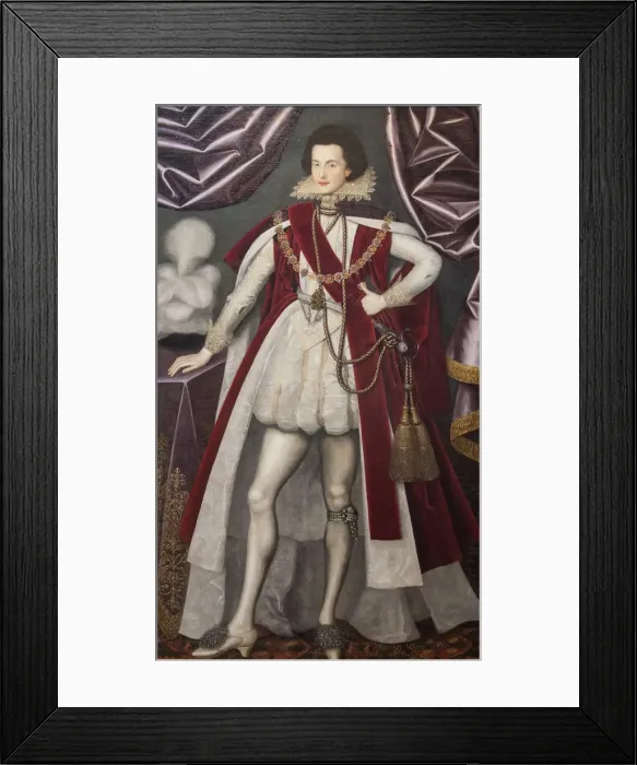 Framed Print : George Villiers, 1st Duke of Buckingham (1592-1628), ca 1616. Artist: Larkin, William (1580s-1619) Framed Print : George Villiers, 1st Duke of Buckingham (1592-1628), ca 1616. Artist: Larkin, William (1580s-1619)