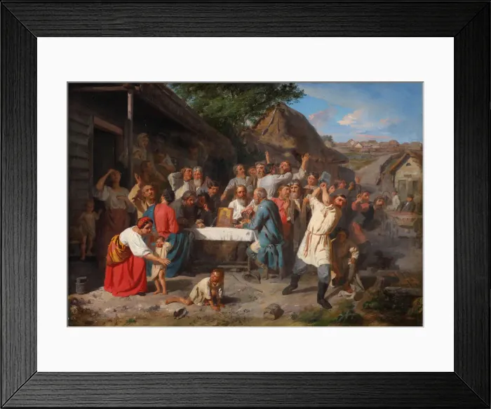 Framed Print : An Oath Of Temperance. The Temperance Society, 1860. Artist: Karneev, Akim Yegorovich (1833-1896) Framed Print : An Oath Of Temperance. The Temperance Society, 1860. Artist: Karneev, Akim Yegorovich (1833-1896)