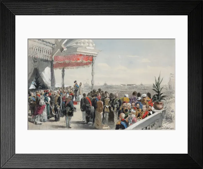 Framed Print : Public festivities following the coronation of Emperor Alexander III on Khodynka Field, 1883. Artist: Makovsky, Vladimir Yegorovich (1846-1920) Framed Print : Public festivities following the coronation of Emperor Alexander III on Khodynka Field, 1883. Artist: Makovsky, Vladimir Yegorovich (1846-1920)