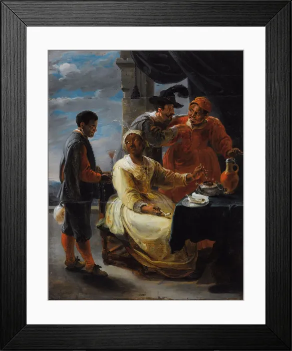 Framed Print : The Tasting Tobacco. Artist: Herp, Willem van, the Elder (c. 1614-1677) Framed Print : The Tasting Tobacco. Artist: Herp, Willem van, the Elder (c. 1614-1677)