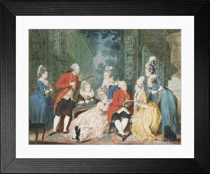 Framed Print : Society in the Palais Royal, ca 1775. Artist: Carmontelle, Louis (1717-1806) Framed Print : Society in the Palais Royal, ca 1775. Artist: Carmontelle, Louis (1717-1806)