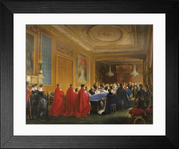 Framed Print : Louis-Philippe receiving the Order of the Garter from the hands of a young Queen Victoria, 1844. Artist: Gosse, Nicolas-Louis-Francois (1787-1878) Framed Print : Louis-Philippe receiving the Order of the Garter from the hands of a young Queen Victoria, 1844. Artist: Gosse, Nicolas-Louis-Francois (1787-1878)