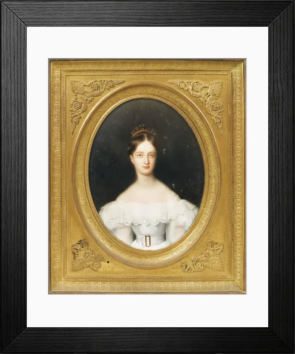 Framed Print : Princess Clementine of Orleans (1817-1907), princess of Saxe-Coburg and Gotha, 1830. Artist: Duchesne, Jean Baptiste Joseph (1770-1856) Framed Print : Princess Clementine of Orleans (1817-1907), princess of Saxe-Coburg and Gotha, 1830. Artist: Duchesne, Jean Baptiste Joseph (1770-1856)