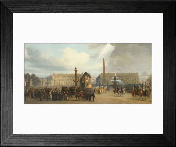 Framed Print : Napoleons funeral carriage crosses the Place de la Concorde, December 15, 1840, 1844. Artist: Guiaud, Jacques (1810-1876) Framed Print : Napoleons funeral carriage crosses the Place de la Concorde, December 15, 1840, 1844. Artist: Guiaud, Jacques (1810-1876)