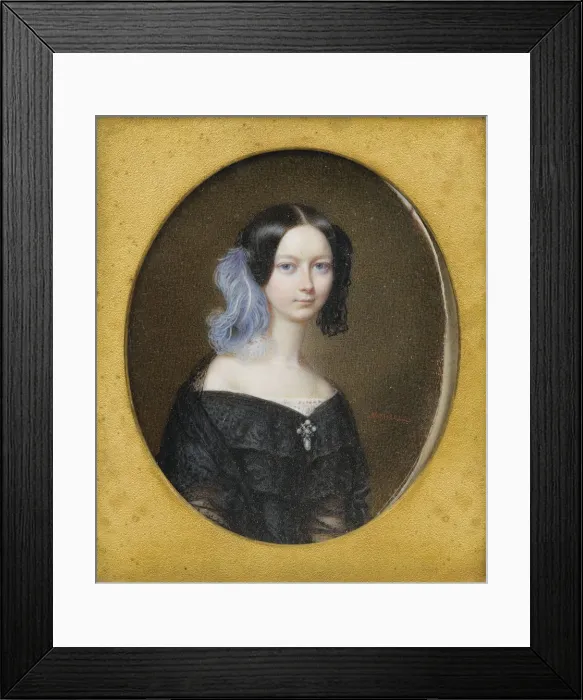 Framed Print : Duchess Helene of Mecklenburg-Schwerin (1814-1858), later Duchess of Orleans, ca 1835. Artist: Meuret, Francois (1800-1887) Framed Print : Duchess Helene of Mecklenburg-Schwerin (1814-1858), later Duchess of Orleans, ca 1835. Artist: Meuret, Francois (1800-1887)