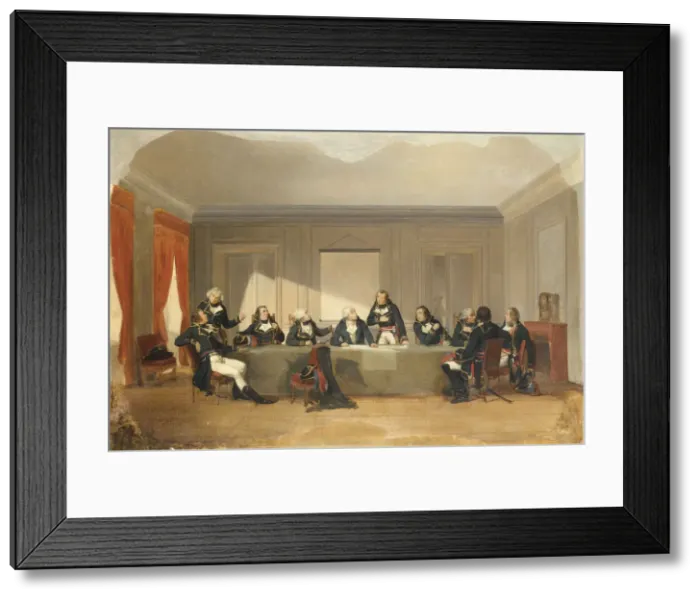 Framed Print : The war council at Courtrai on June 26, 1792. Artist: Anonymous
