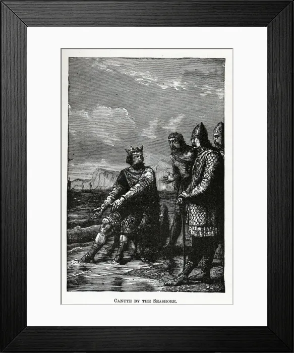 Framed Print : Canute by the Seashore, 1882. Artist: Anonymous Framed Print : Canute by the Seashore, 1882. Artist: Anonymous