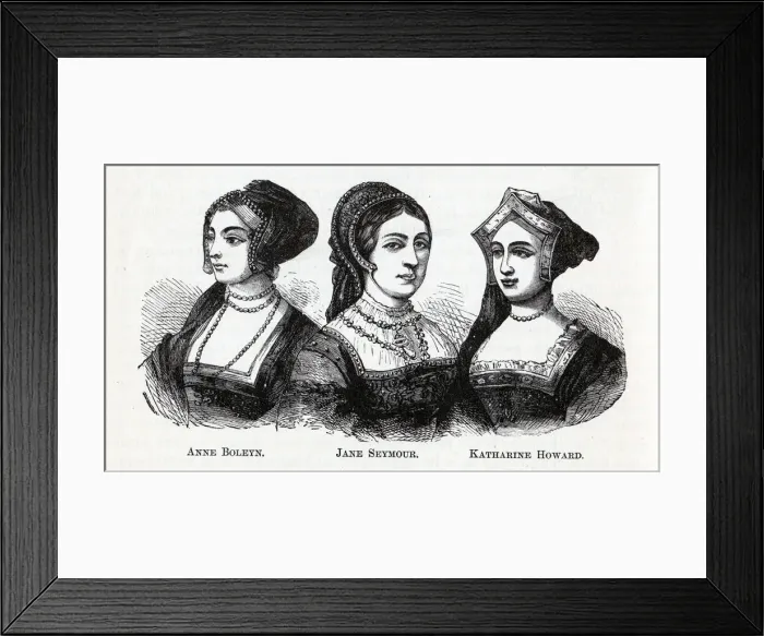 Framed Print : Anne Boleyn. Jane Seymour. Katharine Howard, 1882. Artist: Anonymous Framed Print : Anne Boleyn. Jane Seymour. Katharine Howard, 1882. Artist: Anonymous