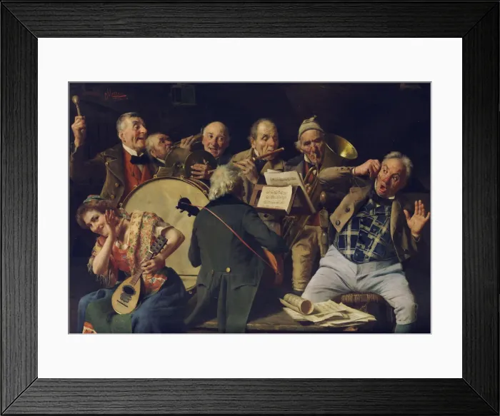 Framed Print : An orchestra rehearsal, c. 1920. Artist: Massani, Pompeo (1850-1920) Framed Print : An orchestra rehearsal, c. 1920. Artist: Massani, Pompeo (1850-1920)