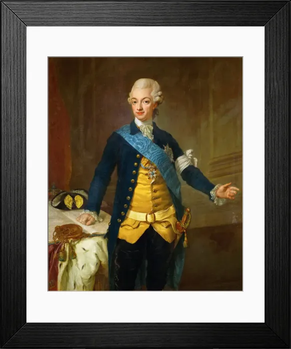 Framed Print : Portrait of Gustav III of Sweden, 1771. Artist: Pasch, Lorenz II (1733-1805) Framed Print : Portrait of Gustav III of Sweden, 1771. Artist: Pasch, Lorenz II (1733-1805)