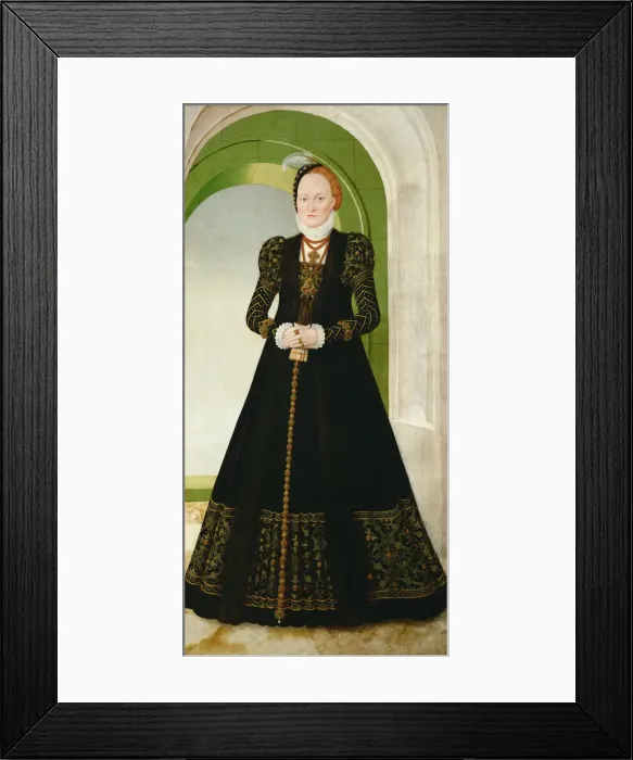Framed Print : Anne of Denmark (1532-1585), Electress of Saxony, after 1565. Artist: Cranach, Lucas, the Younger (1515-1586) Framed Print : Anne of Denmark (1532-1585), Electress of Saxony, after 1565. Artist: Cranach, Lucas, the Younger (1515-1586)