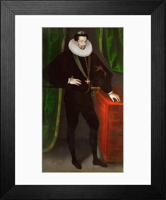 Framed Print : Portrait of Henry III of France, King of Poland and Grand Duke of Lithuania. Artist: Quesnel, Francois (1543-1619) Framed Print : Portrait of Henry III of France, King of Poland and Grand Duke of Lithuania. Artist: Quesnel, Francois (1543-1619)