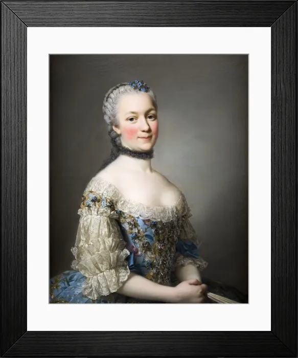 Framed Print : Portrait of Katarzyna Mniszech, nee Zamoyska (1722-1771), 1753. Artist: Roslin, Alexander (1718-1793) Framed Print : Portrait of Katarzyna Mniszech, nee Zamoyska (1722-1771), 1753. Artist: Roslin, Alexander (1718-1793)