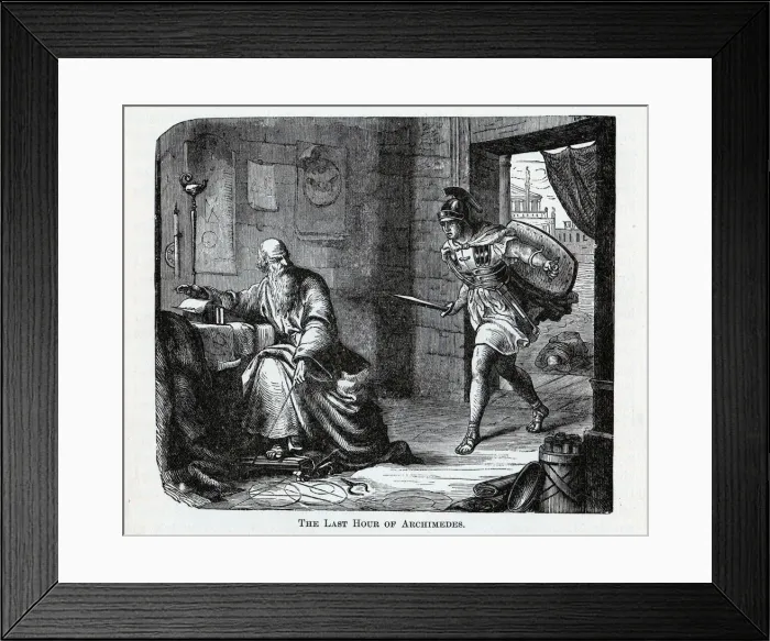 Framed Print : The Last Hour of Archimedes, 1882. Artist: Anonymous Framed Print : The Last Hour of Archimedes, 1882. Artist: Anonymous