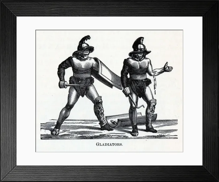 Framed Print : Gladiators, 1882. Artist: Anonymous Framed Print : Gladiators, 1882. Artist: Anonymous